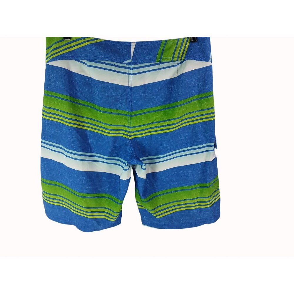 Killer Dana Mens Blue Green Ombre Striped Swim Board Shorts Size 34 Pocket - Picture 5 of 13